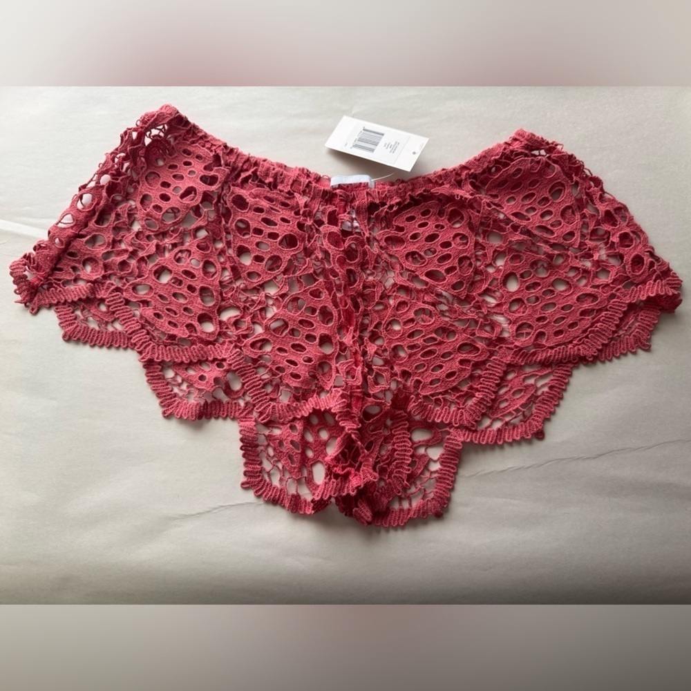 Eberjey Spearhead Sammy Swim Coverup Shorts Sz S/M Canyon Rose Boho Crochet